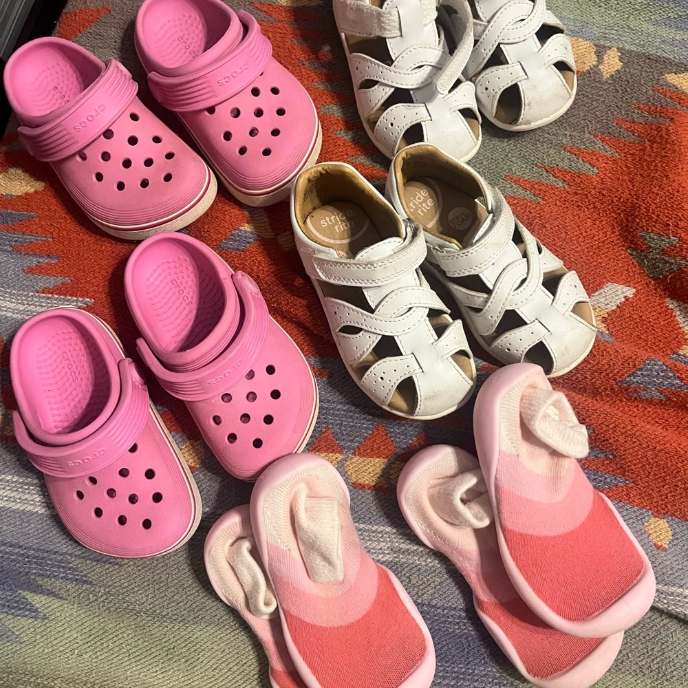 Pink and White Sandals and Flip Flops for Casual Comfort